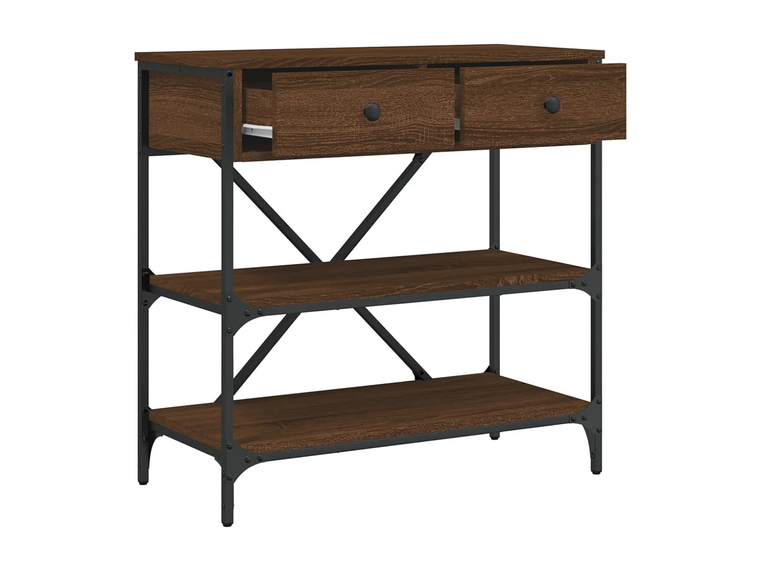 Table console chêne marron 75x34,5x75 cm bois d'ingénierie