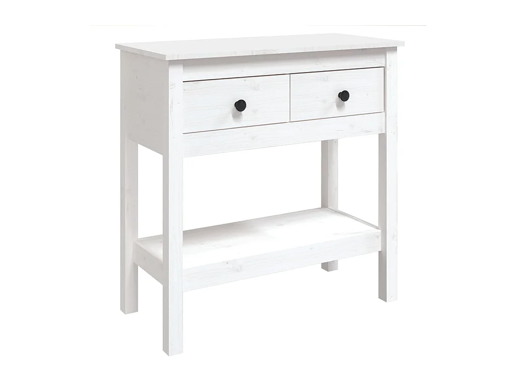 Table console Blanc 75x35x75 cm Bois massif de pin