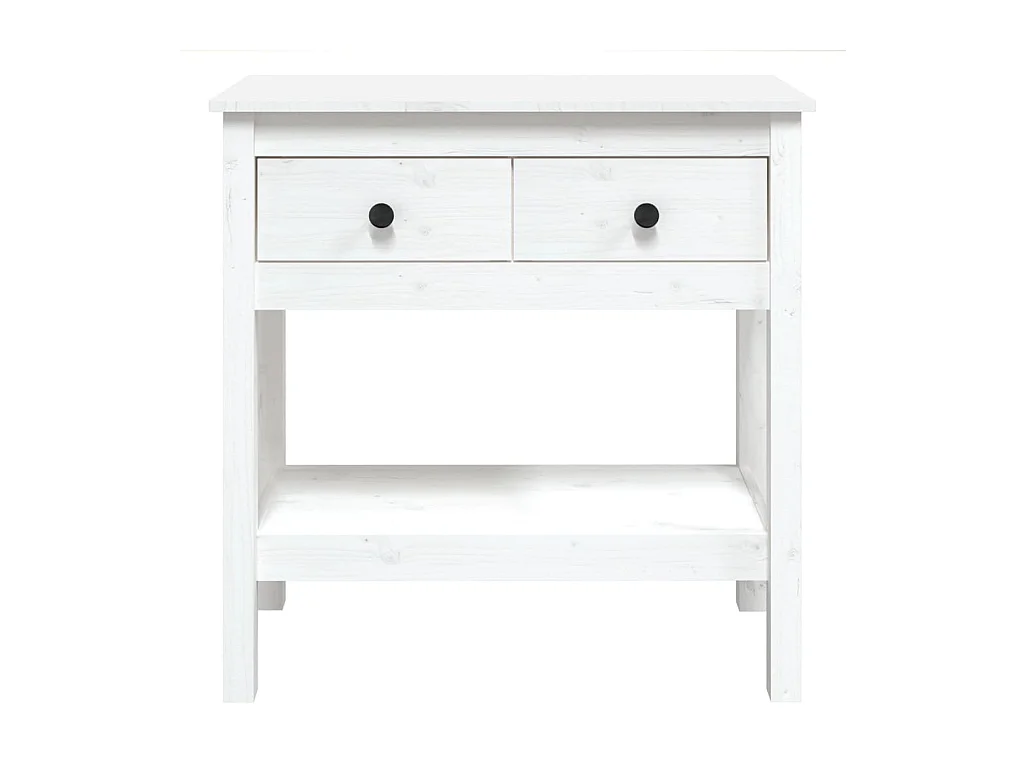 Table console Blanc 75x35x75 cm Bois massif de pin