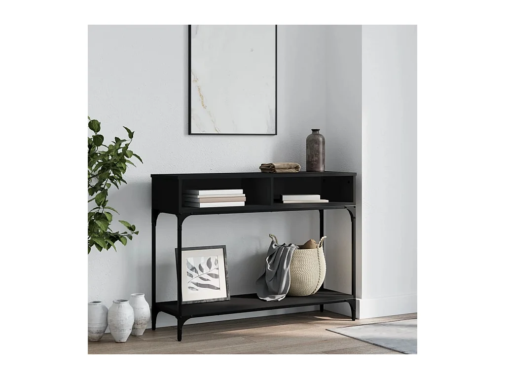 Table console noir 100x30,5x75 cm bois d'ingénierie