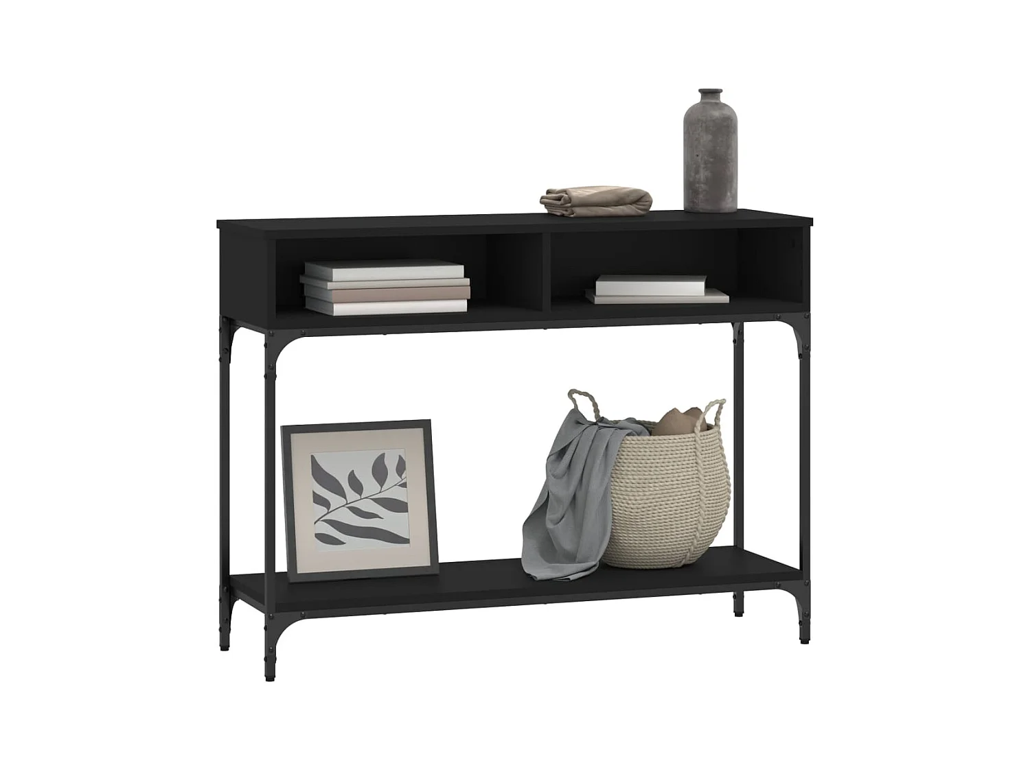 Table console noir 100x30,5x75 cm bois d'ingénierie