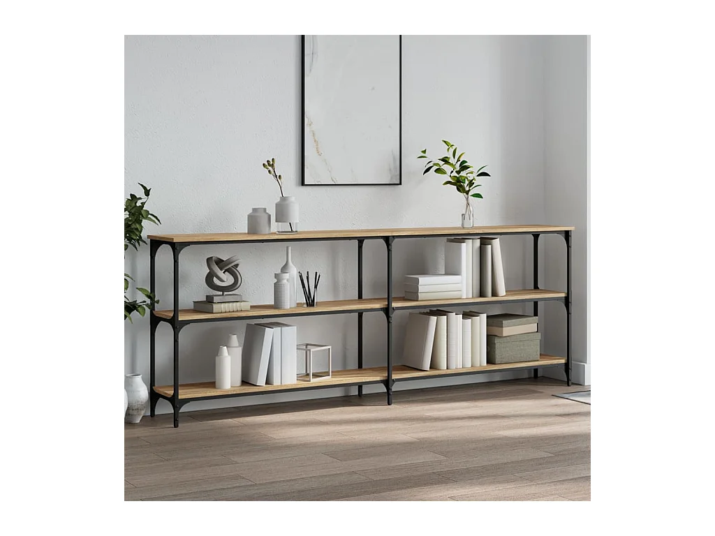 Table console chêne sonoma 200x29x75 cm bois d'ingénierie