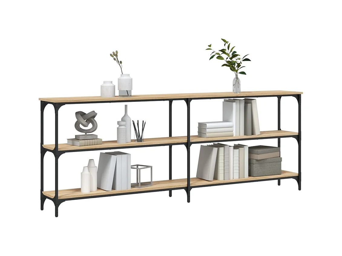 Table console chêne sonoma 200x29x75 cm bois d'ingénierie