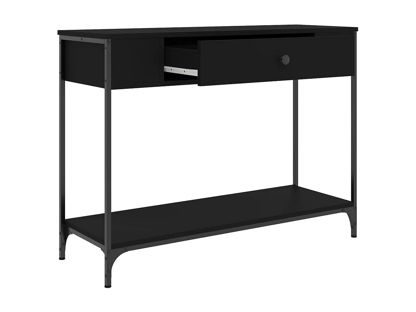 Zwarte consoletafel 100x34,5x75 cm bewerkt hout