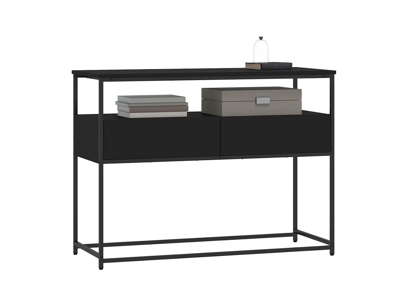 Consolle nera 100x40x75 cm in legno ingegnerizzato