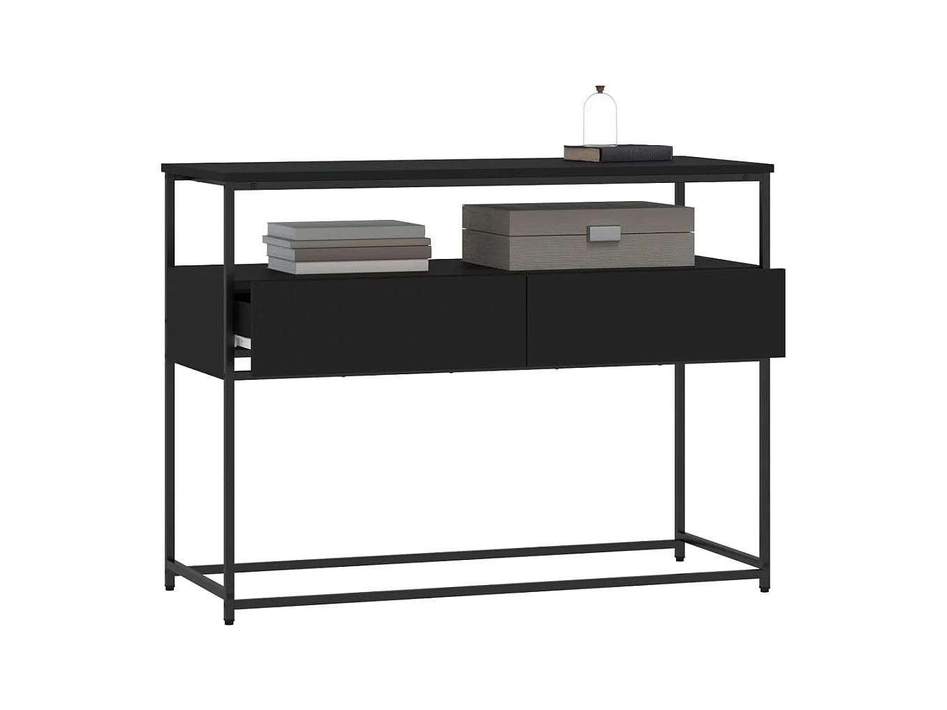 Consolle nera 100x40x75 cm in legno ingegnerizzato