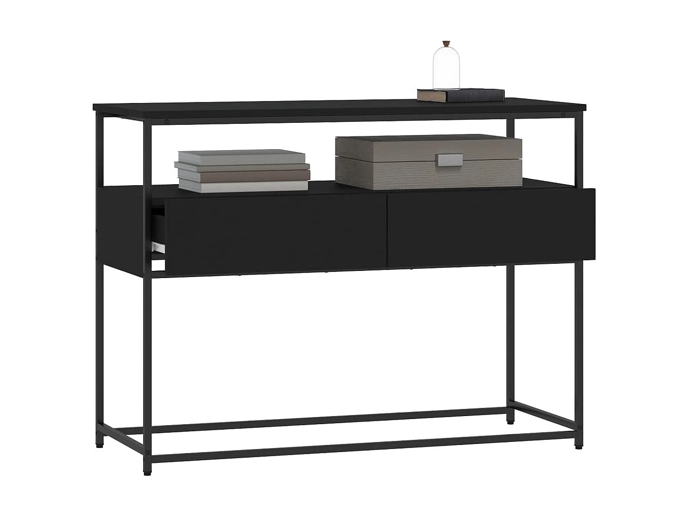 Consolle nera 100x40x75 cm in legno ingegnerizzato