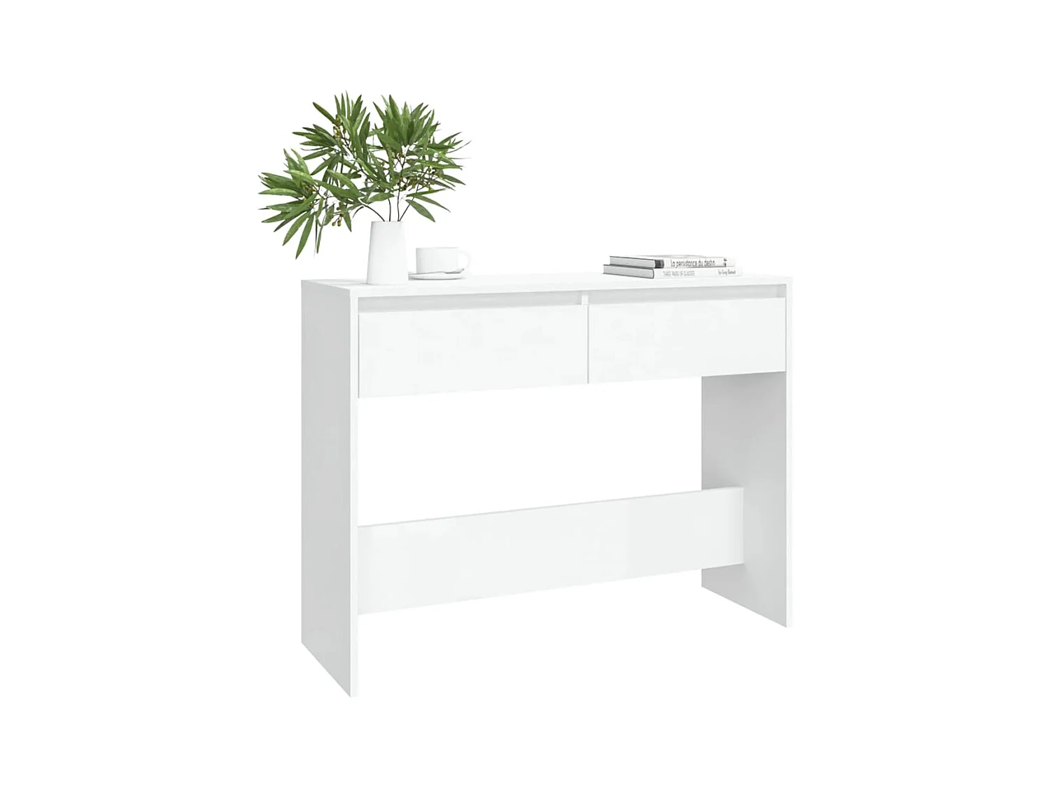 Table console blanc 100x35x76,5 cm bois d'ingénierie