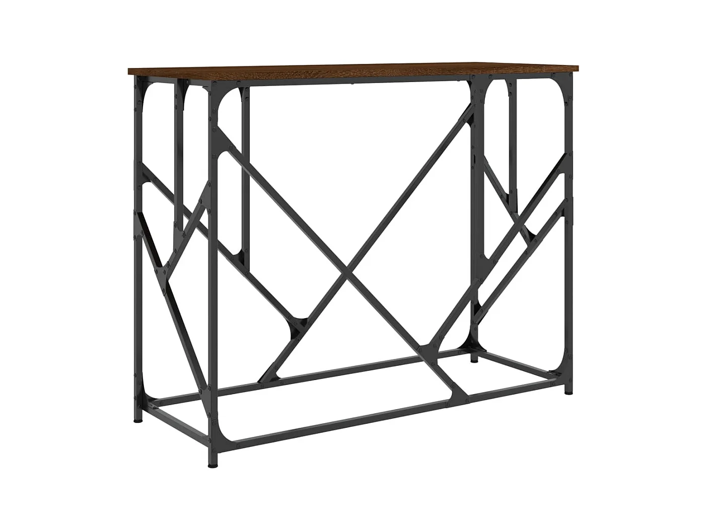 Table console chêne marron 100x40x80 cm bois d'ingénierie