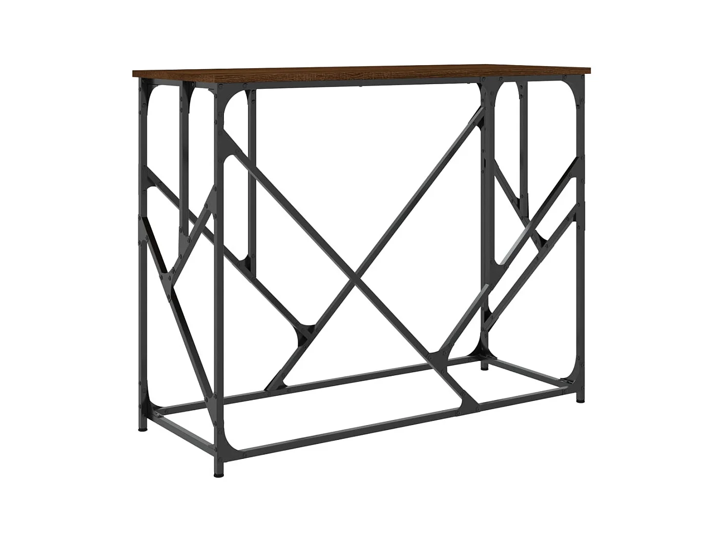 Table console chêne marron 100x40x80 cm bois d'ingénierie