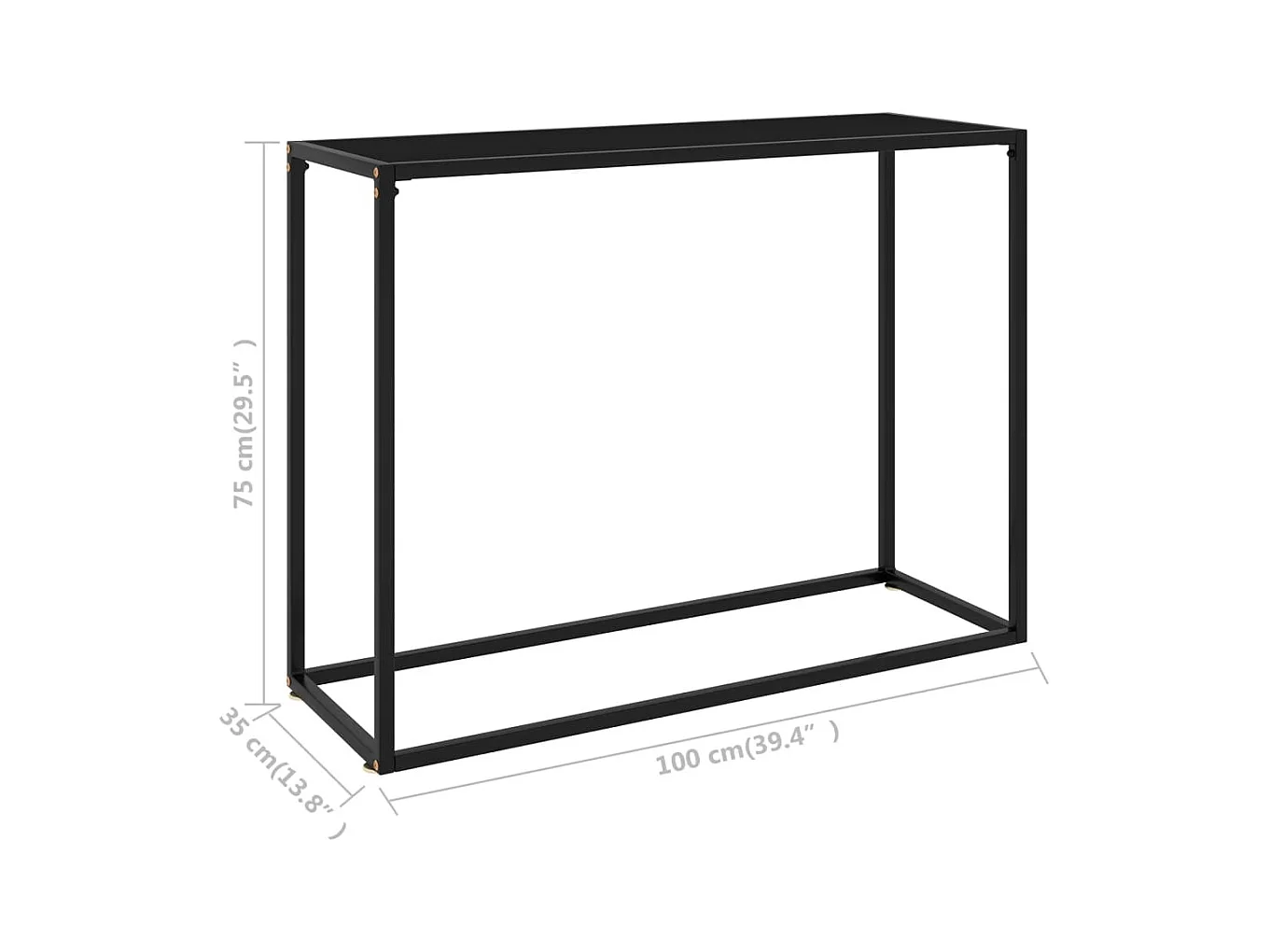 Table console Noir 100x35x75 cm Verre trempé