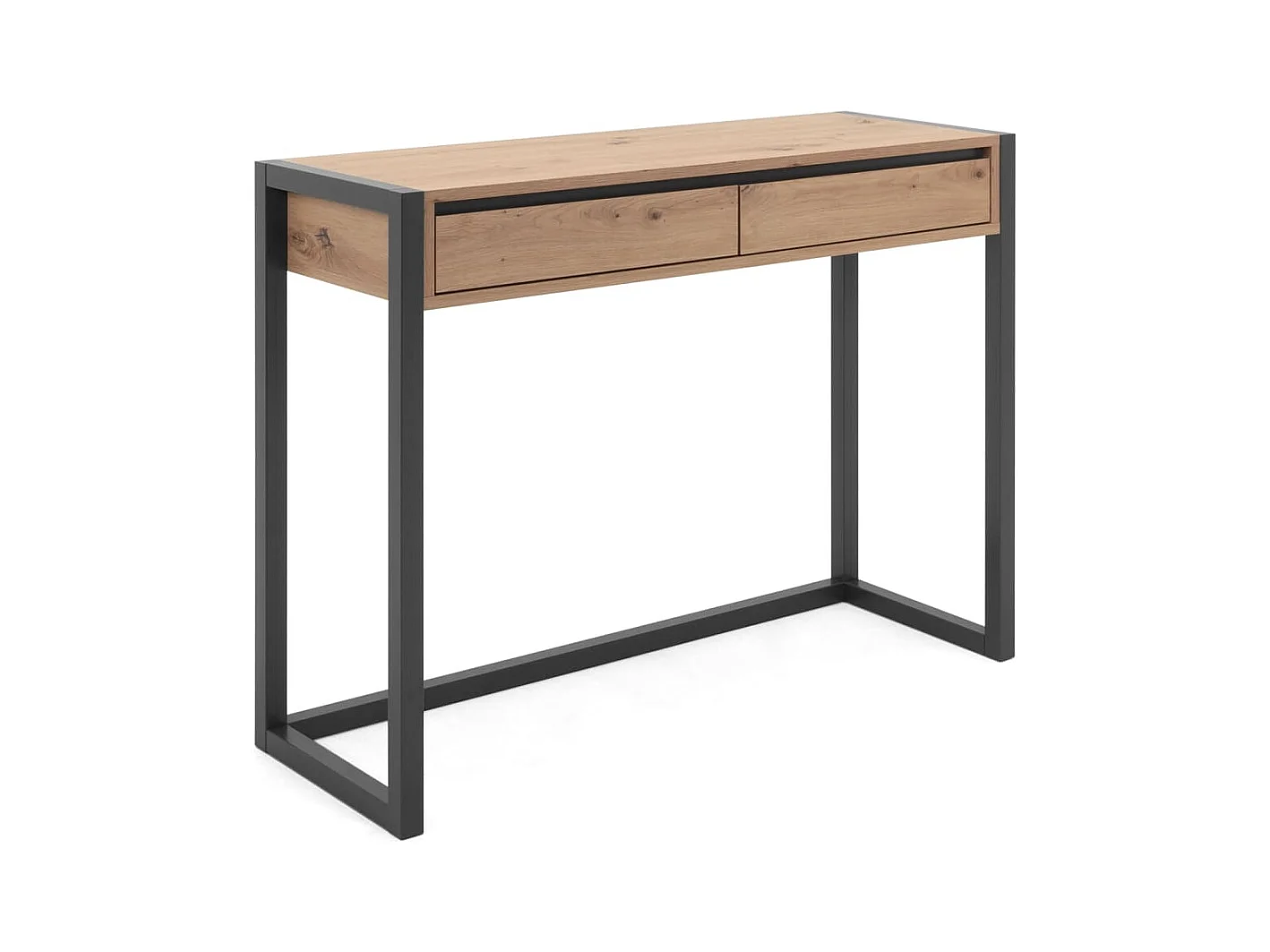 Finori Table console Denver 44 Chêne artisanal et gris anthracite