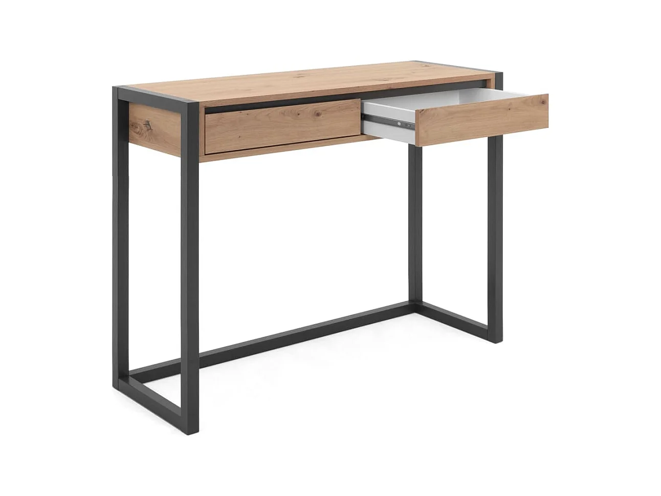 Finori Table console Denver 44 Chêne artisanal et gris anthracite