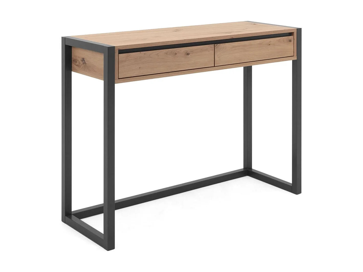 Finori Table console Denver 44 Chêne artisanal et gris anthracite
