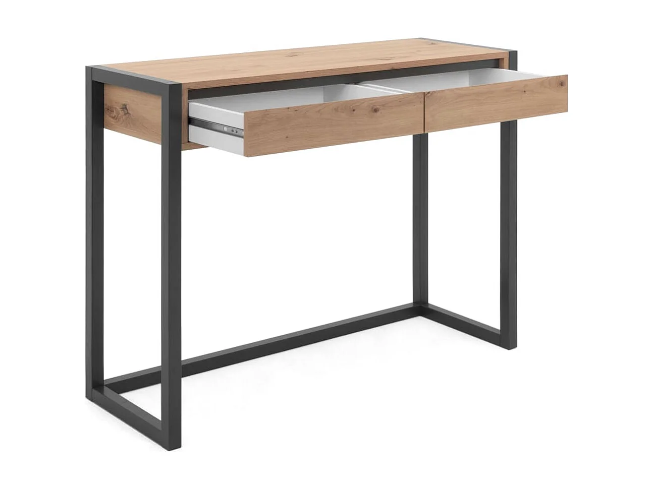 Finori Table console Denver 44 Chêne artisanal et gris anthracite