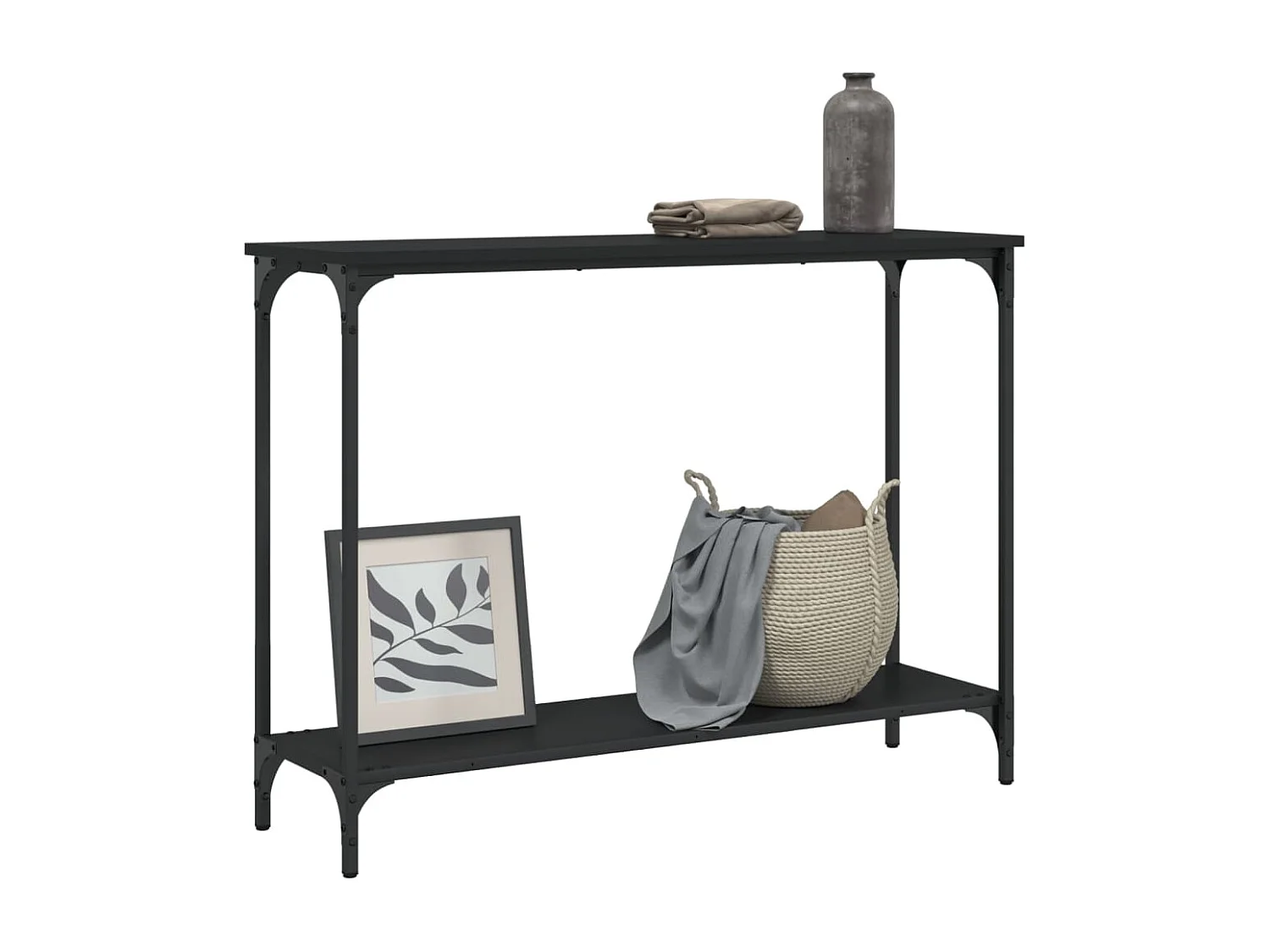 Table console noir 101x30,5x75 cm bois d'ingénierie