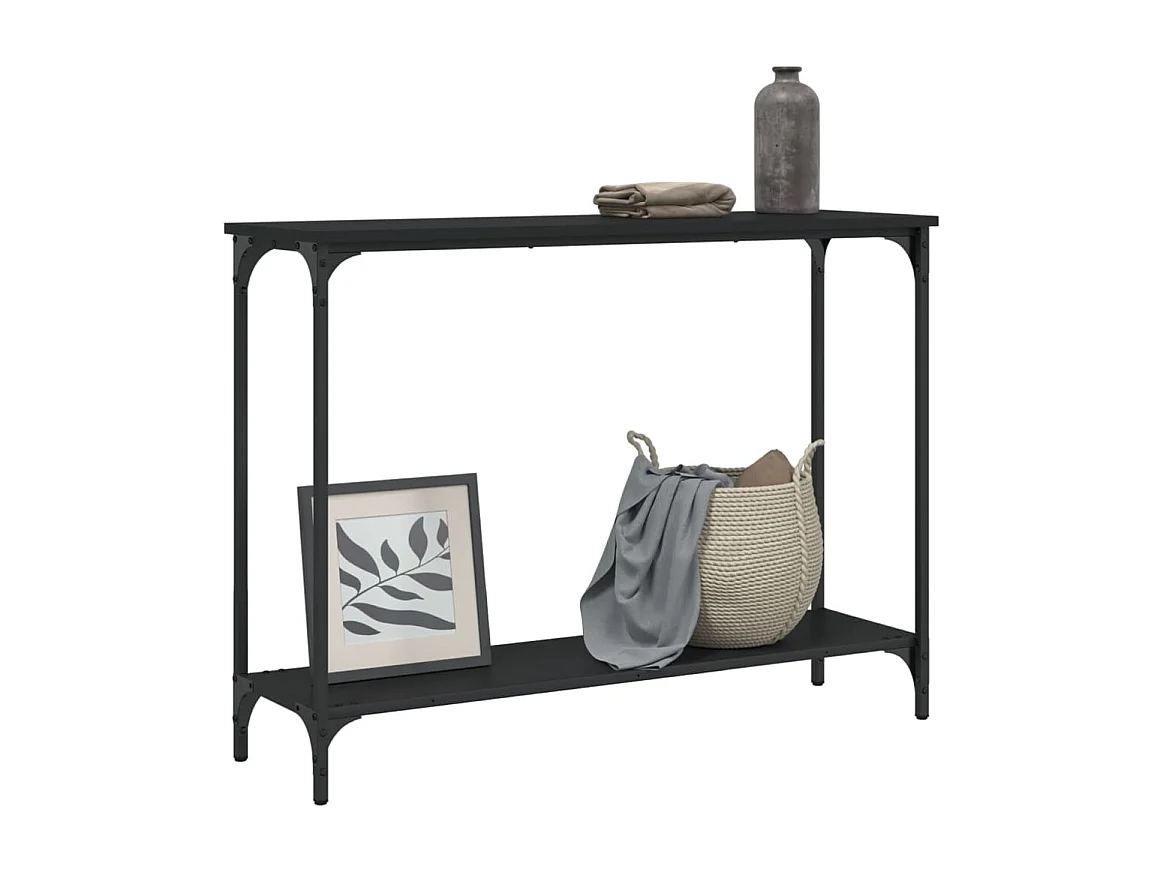 Zwarte consoletafel 101x30,5x75 cm bewerkt hout