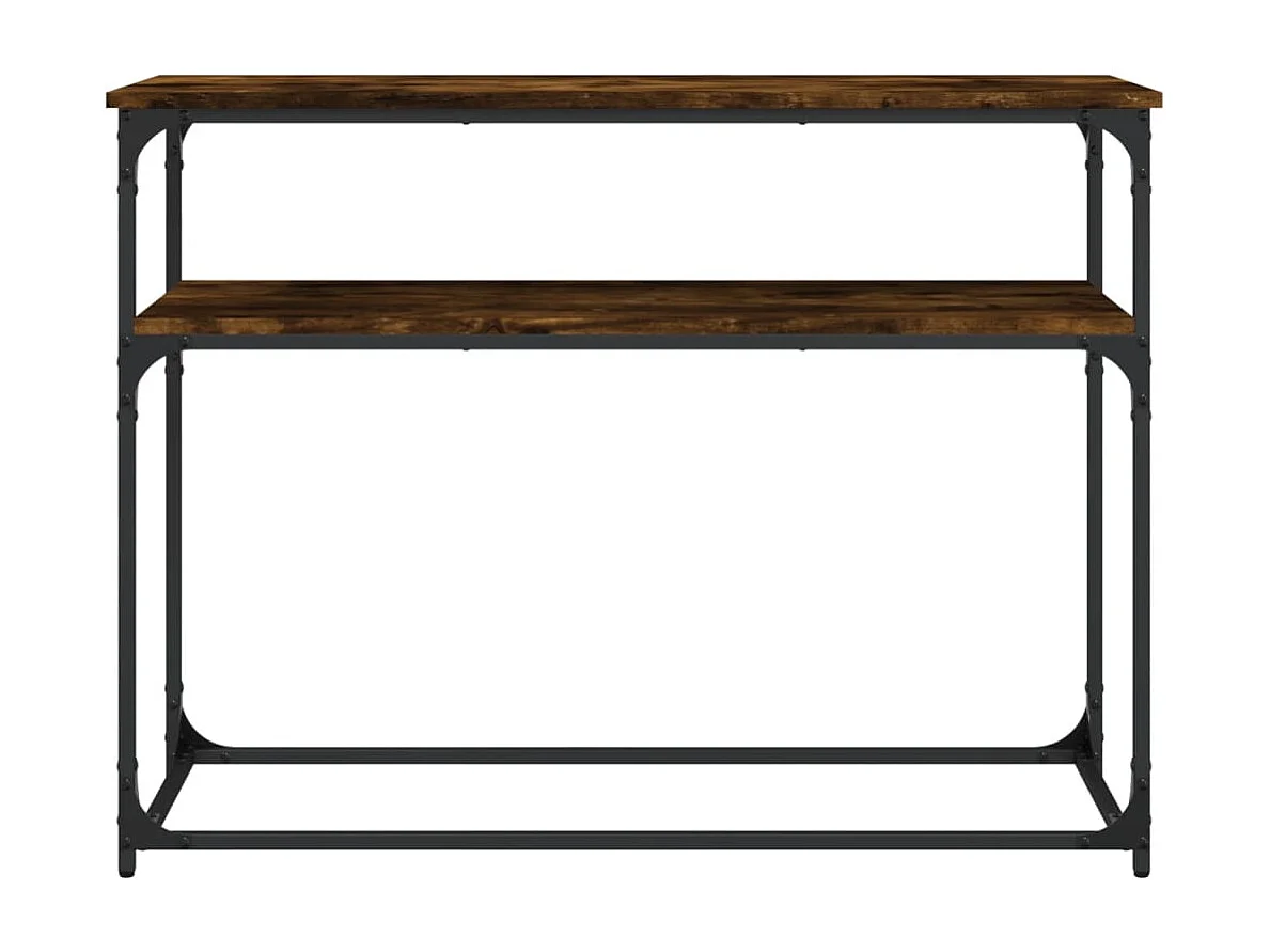 Table console chêne fumé 100x35,5x75 cm bois d'ingénierie