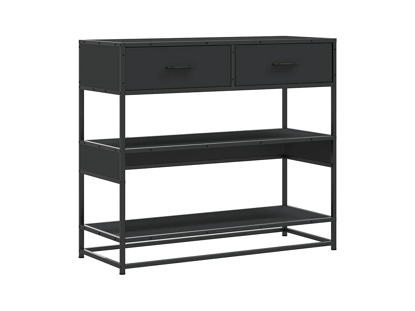 Table console noir 90x35x80 cm bois d'ingénierie