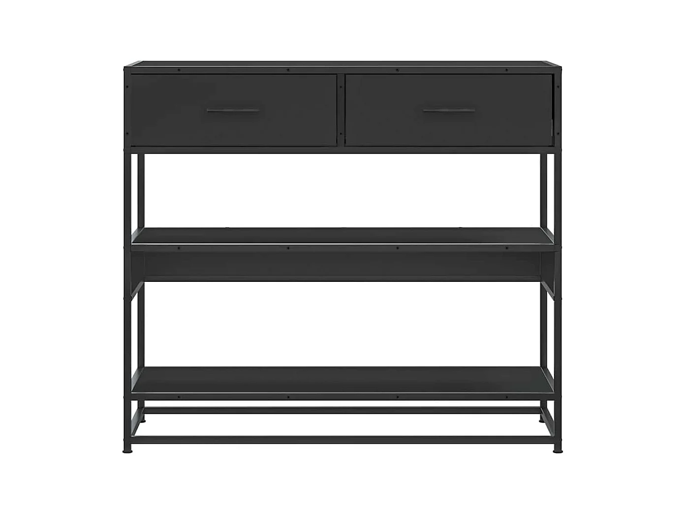 Table console noir 90x35x80 cm bois d'ingénierie