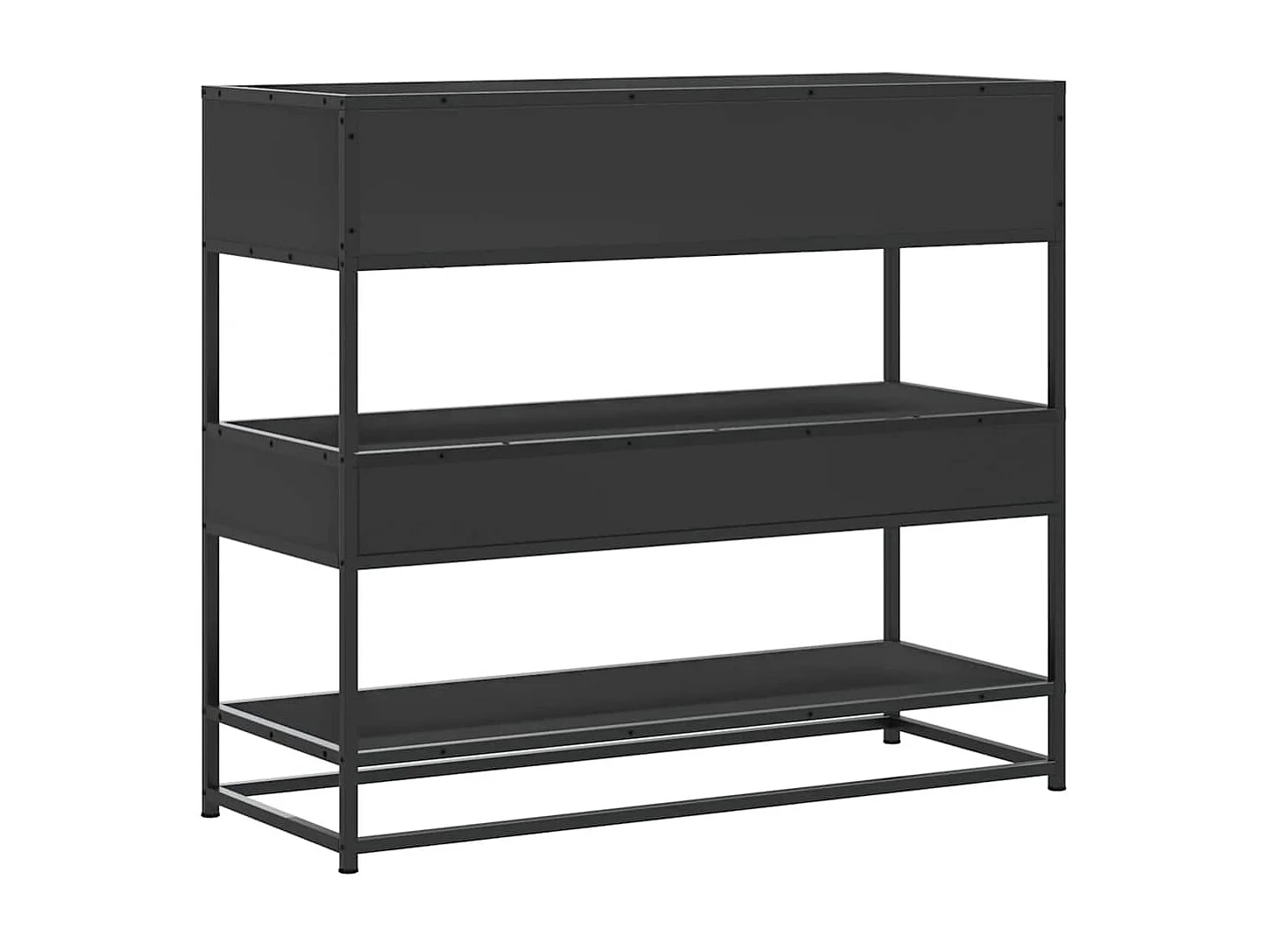 Consolle nera 90x35x80 cm in legno ingegnerizzato