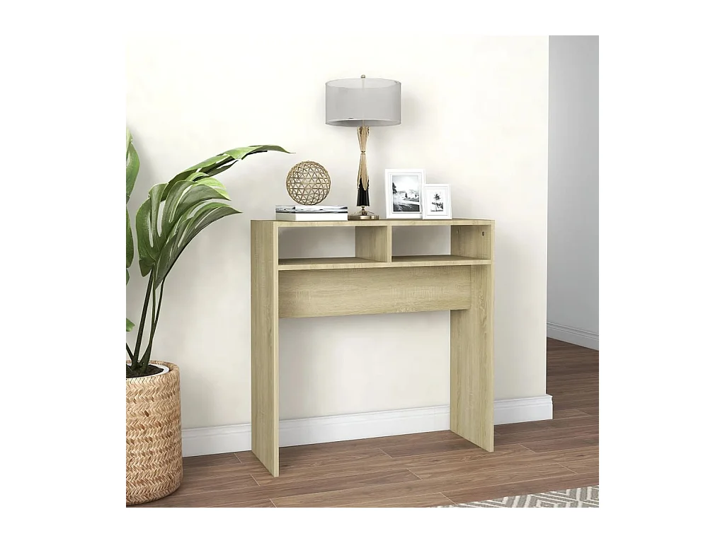 Table console chêne sonoma 78x30x80 cm bois d'ingénierie