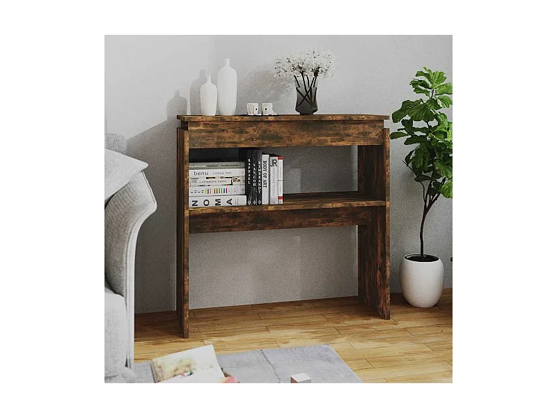 Consolle Rovere affumicato 80x30x80 cm Legno composito