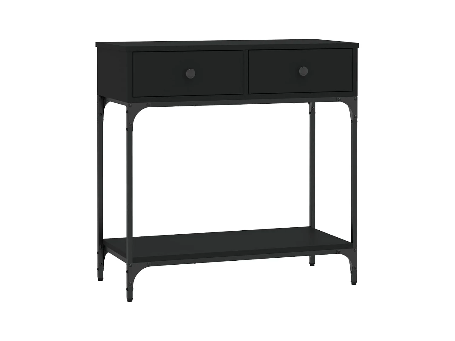 Table console noir 75x34,5x75 cm bois d'ingénierie