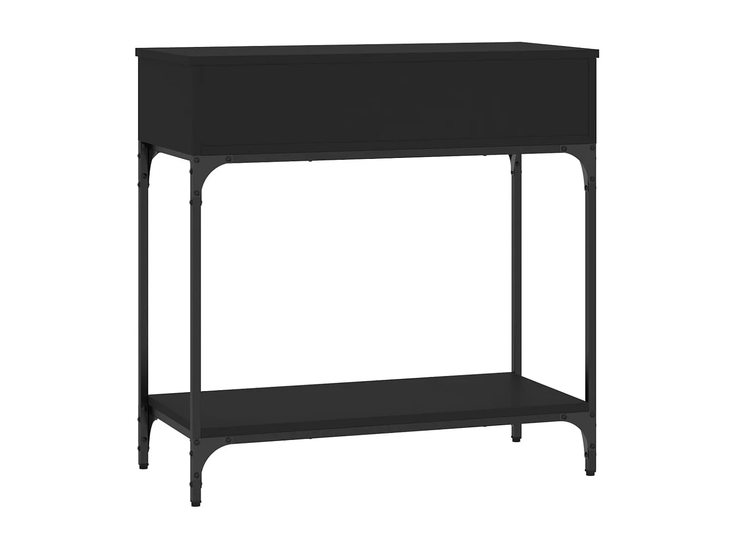 Table console noir 75x34,5x75 cm bois d'ingénierie