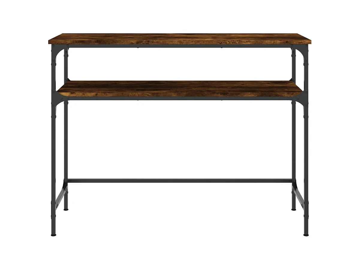 Table console chêne fumé 100x35,5x75 cm bois d'ingénierie