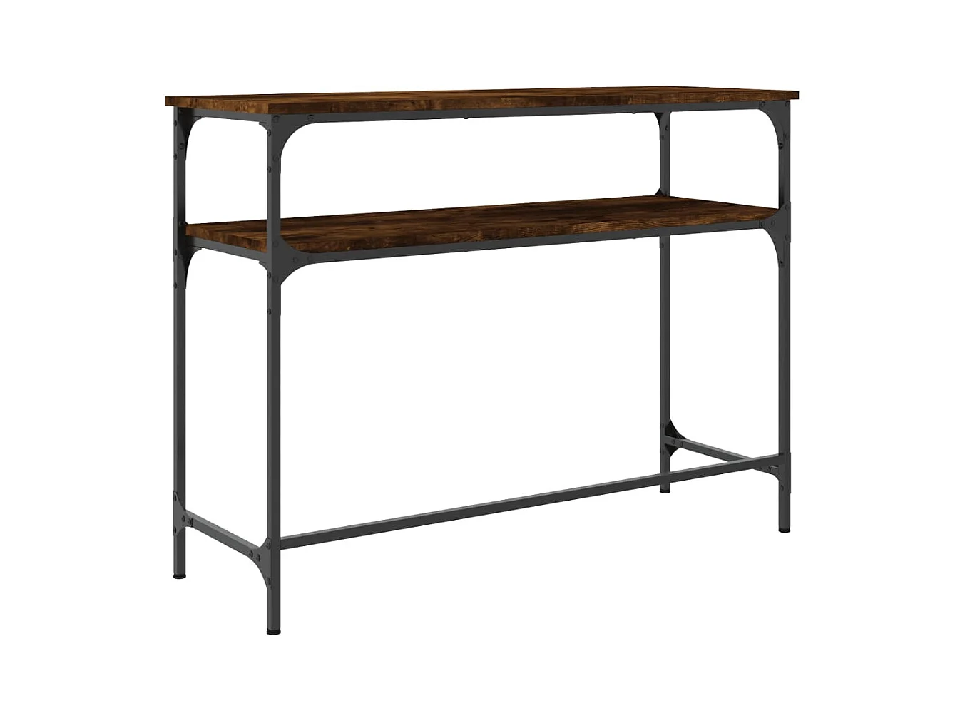 Table console chêne fumé 100x35,5x75 cm bois d'ingénierie