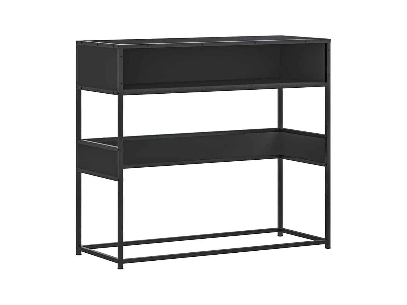 Table console noir 90x35x80 cm bois d'ingénierie