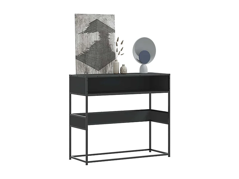 Consolle nera 90x35x80 cm in legno ingegnerizzato