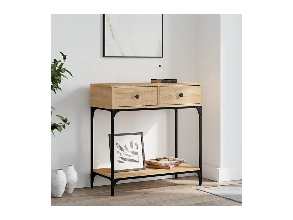 Table console chêne sonoma 75x34,5x75 cm bois d'ingénierie