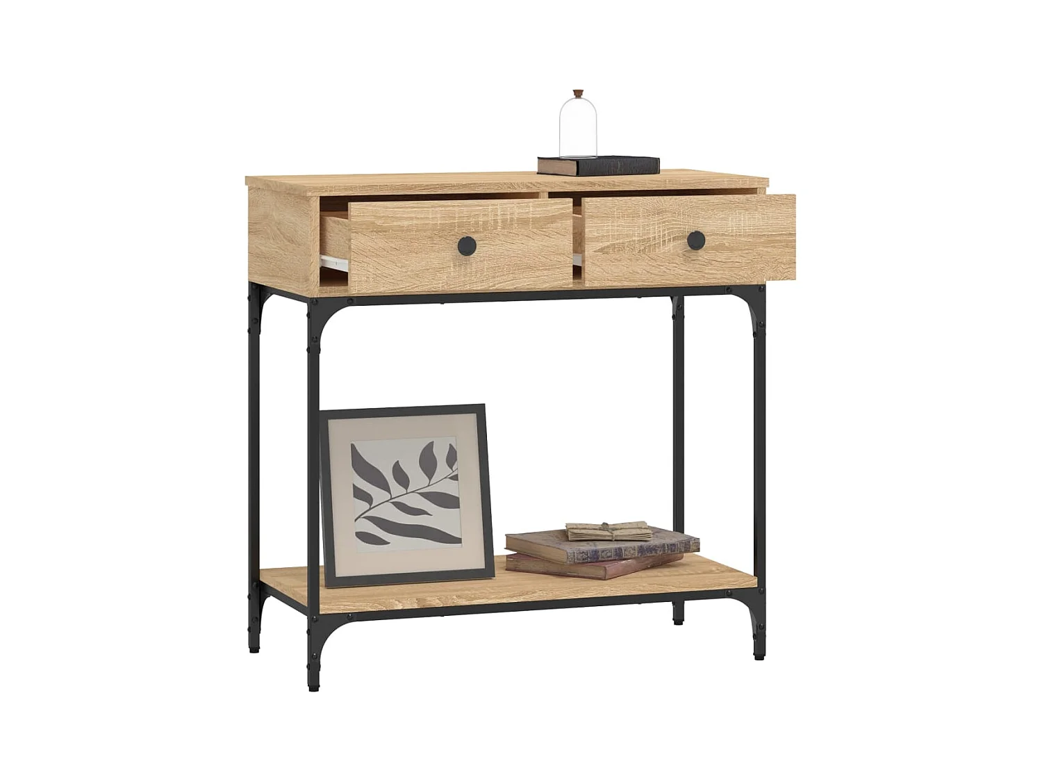 Table console chêne sonoma 75x34,5x75 cm bois d'ingénierie