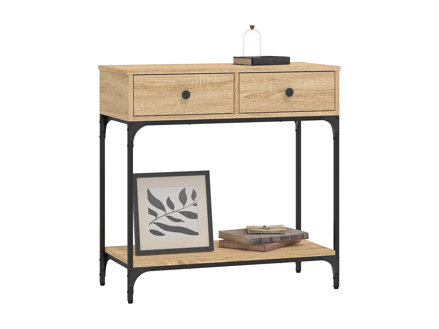 Table console chêne sonoma 75x34,5x75 cm bois d'ingénierie