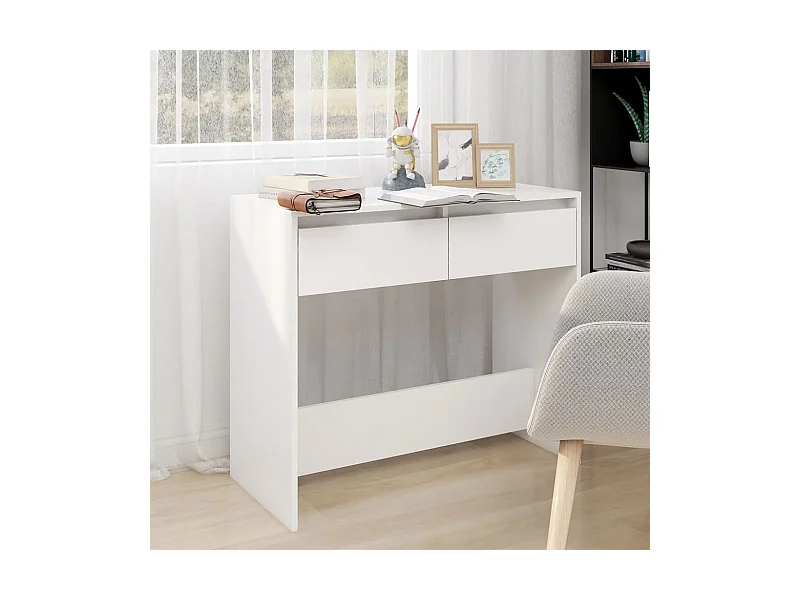 Consoletafel Wit 89x41x76,5 cm Staal