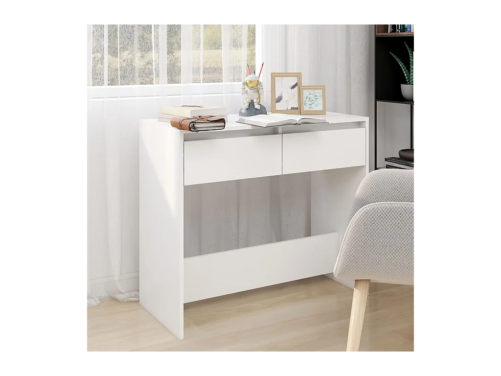 Consoletafel Wit 89x41x76,5 cm Staal