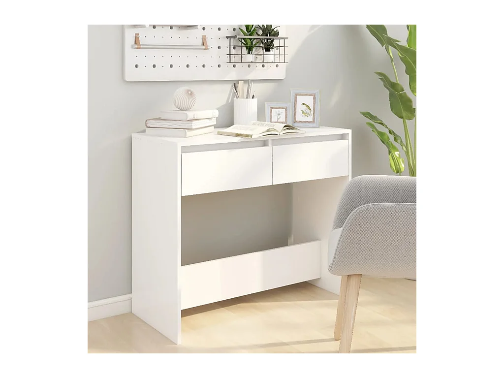 Consoletafel Wit 89x41x76,5 cm Staal