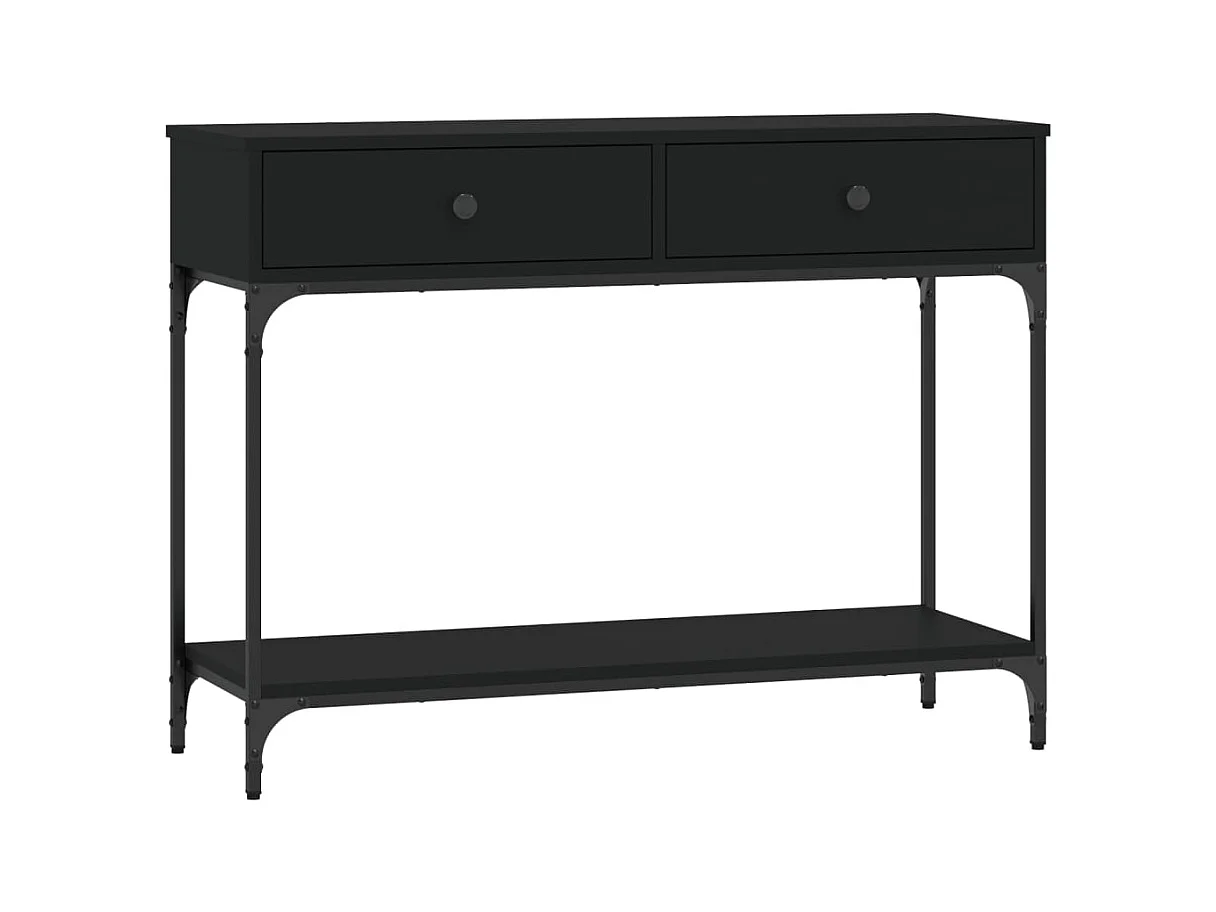 Tavolo consolle nero 100x34,5x75 cm in legno ingegnerizzato