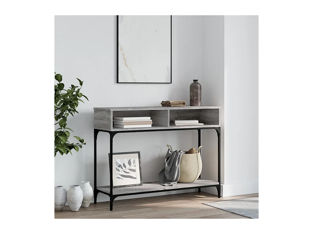 Table console sonoma gris 100x30,5x75 cm bois d'ingénierie