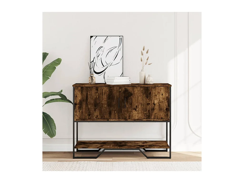 Konsolentisch aus geräucherter Eiche 100x35x74,5 cm Holzwerkstoff