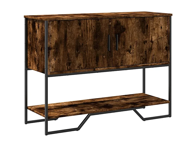 Table console chêne fumé 100x35x74,5 cm bois d'ingénierie