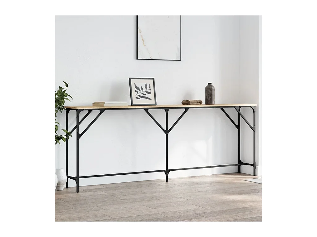Table console chêne sonoma 200x29x75 cm bois d'ingénierie