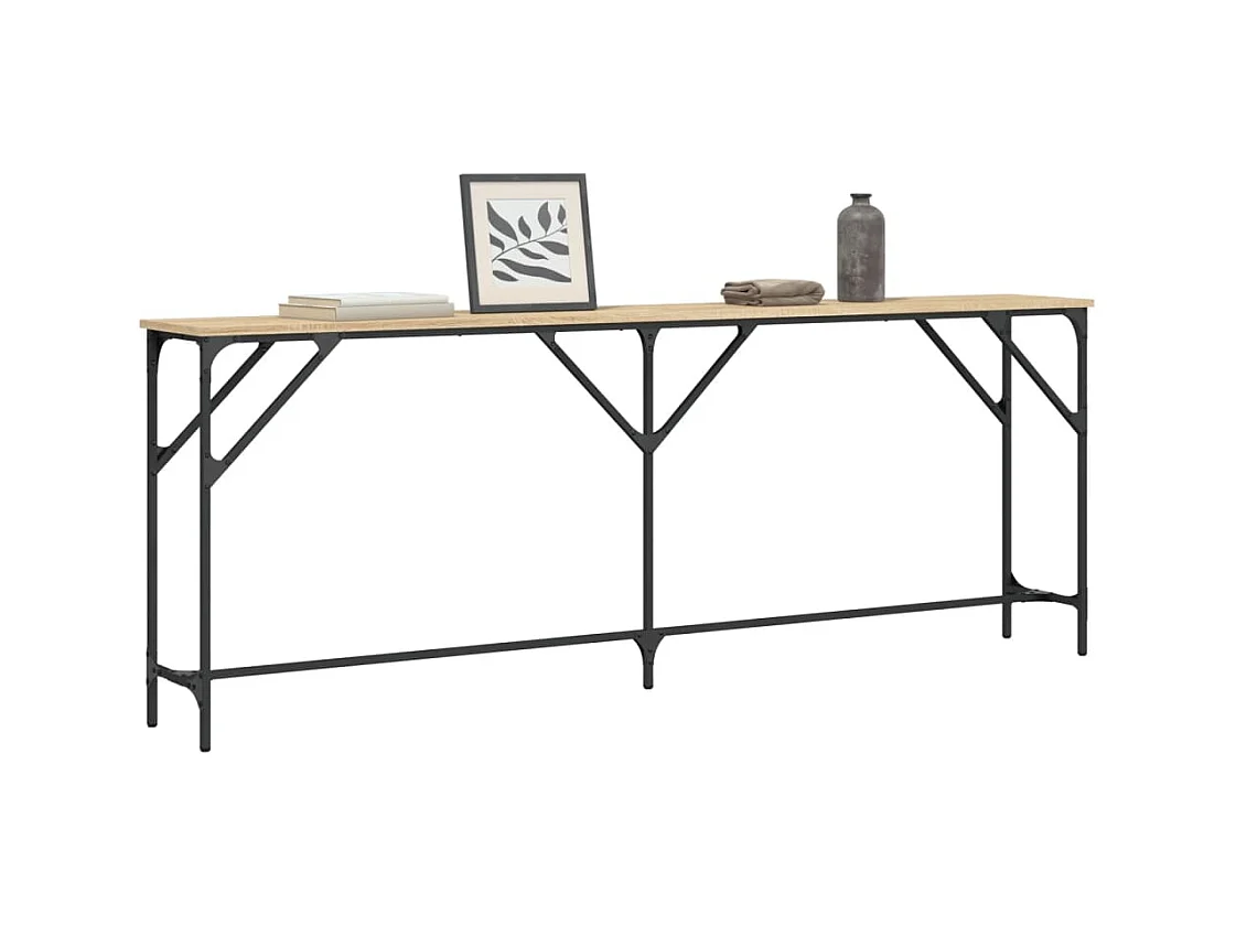 Table console chêne sonoma 200x29x75 cm bois d'ingénierie