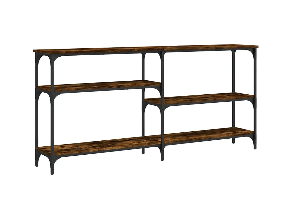 Table console chêne fumé 160x29x75 cm bois d'ingénierie