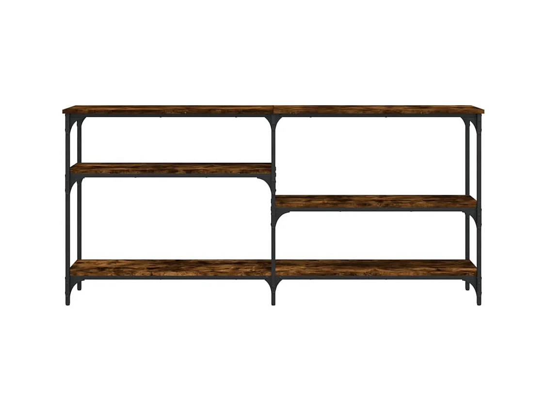 Table console chêne fumé 160x29x75 cm bois d'ingénierie