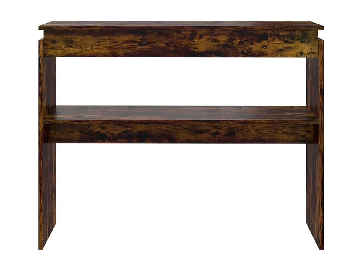 Table console Chêne fumé 102x30x80 cm Bois d'ingénierie