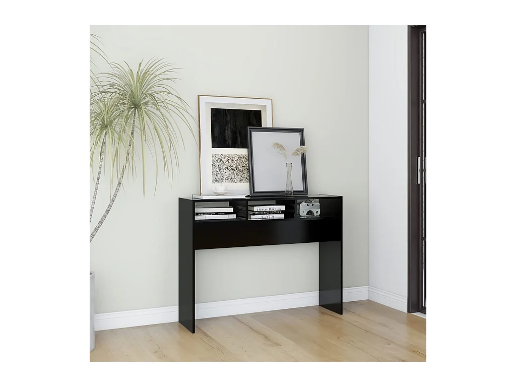 Table console noir 105x30x80 cm bois d'ingénierie