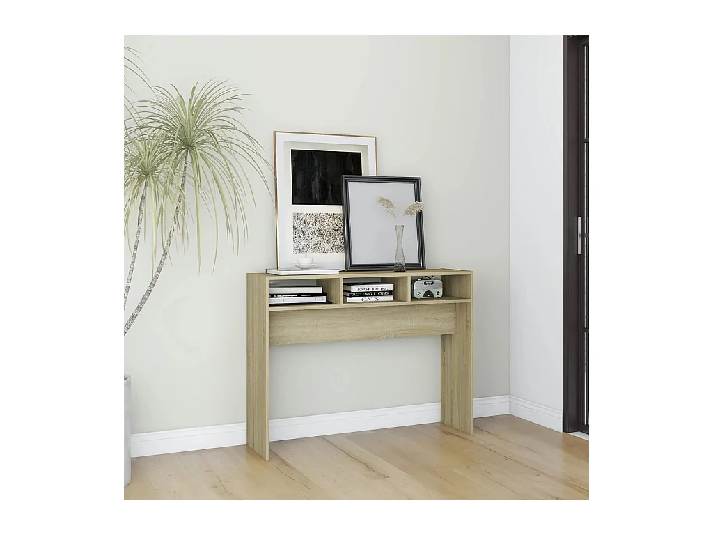 Table console chêne sonoma 105x30x80 cm bois d'ingénierie